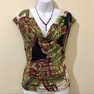 Draped Paisley Top